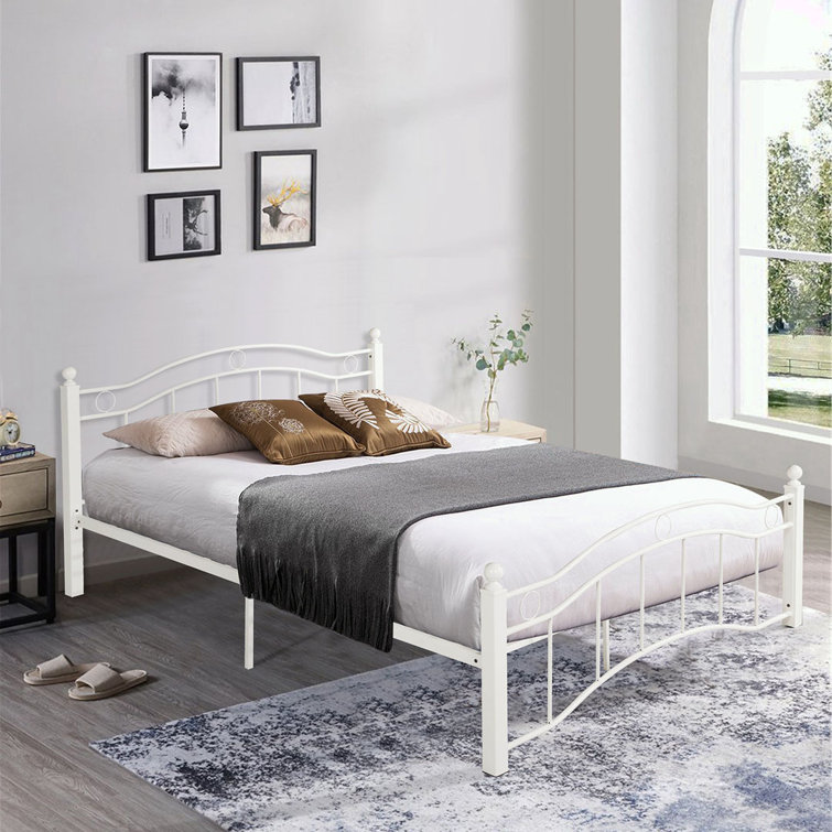 White deals slat bed